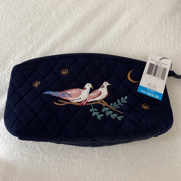 2pc Travel Set Vera Bradley Large Tote+Medium Cosmetic Winter Forest pattern NWT - Picture 11 of 12